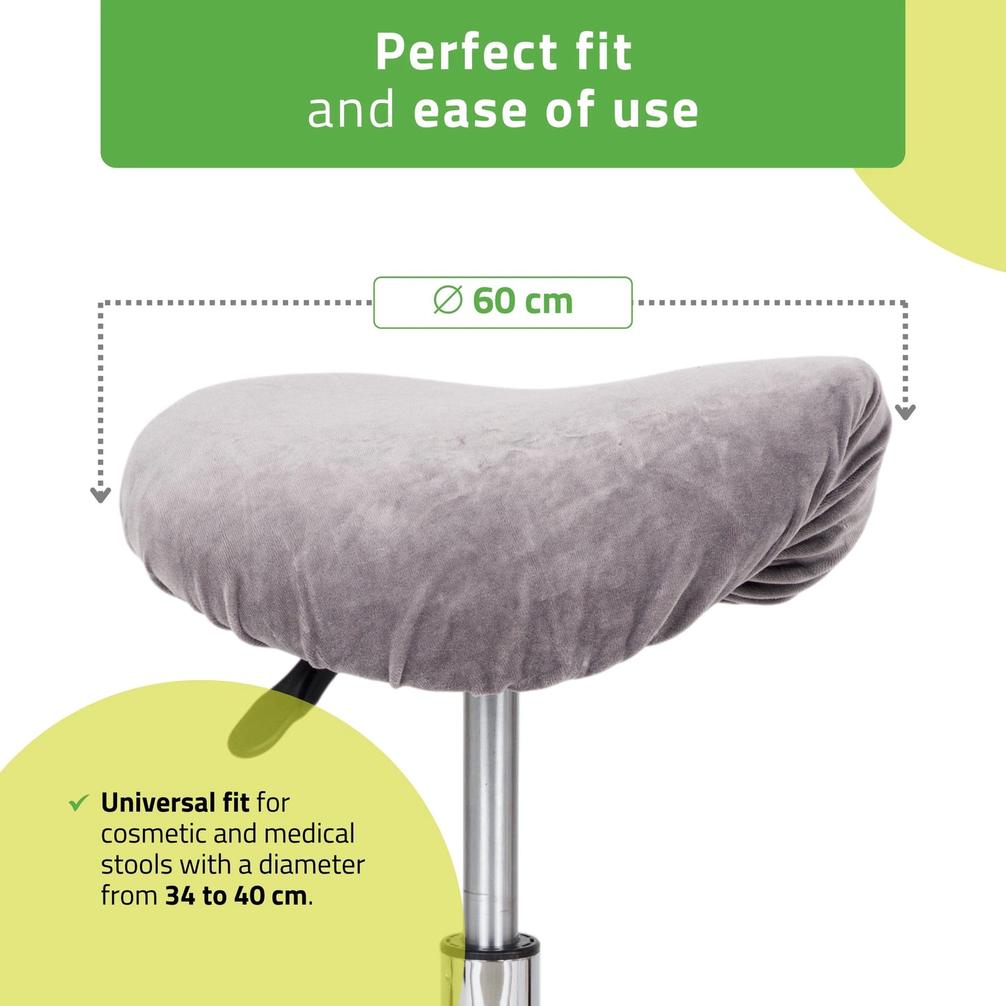 Velour cover with elastic for stool, diameter 60 cm graphite