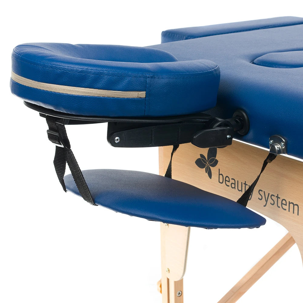 Folding massage table COMFORT 10, blue