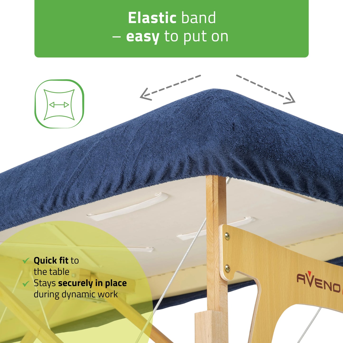 1-piece terry sheet for folding tables – 60/165 cm, navy blue