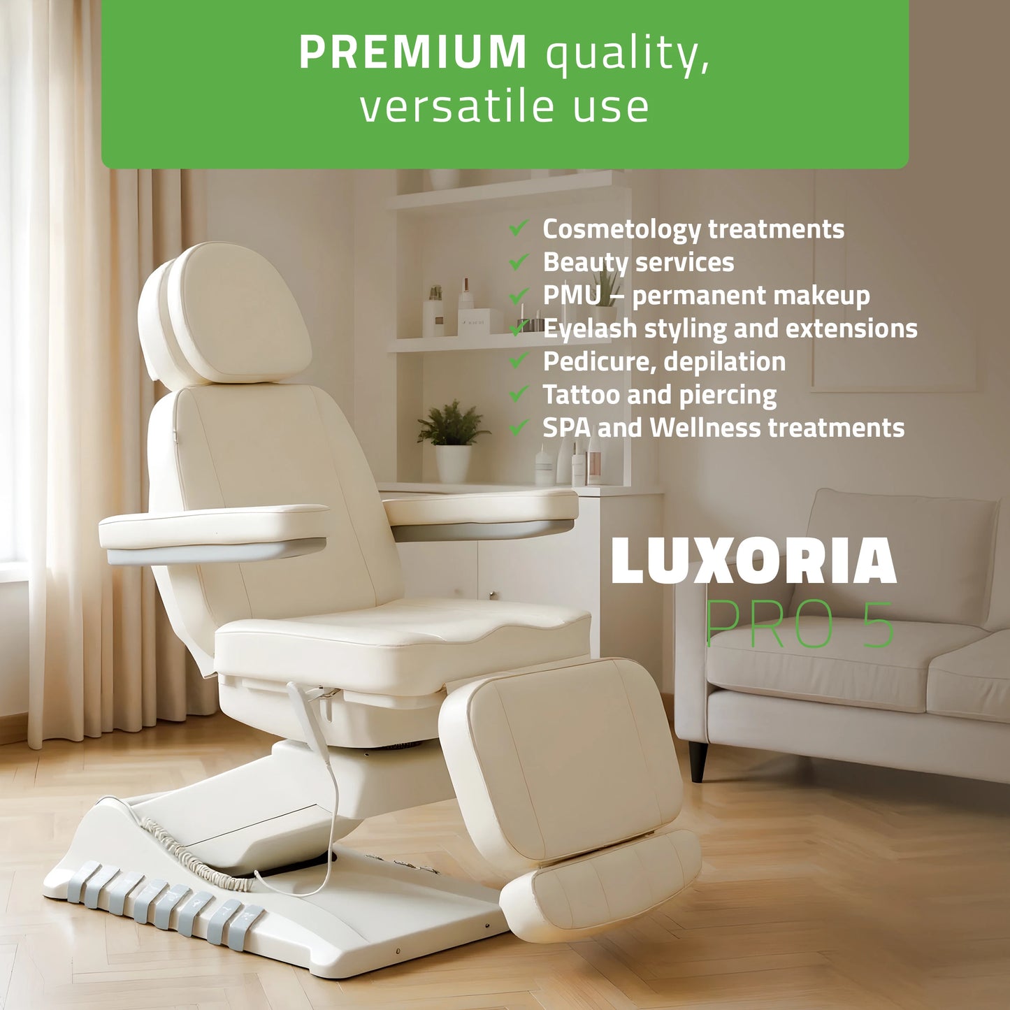 Electric beauty chair Luxoria PRO 5 k701 snow white