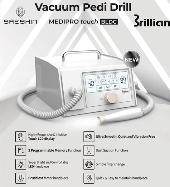Nail Drill Machine for Podology Brillian medipro touch