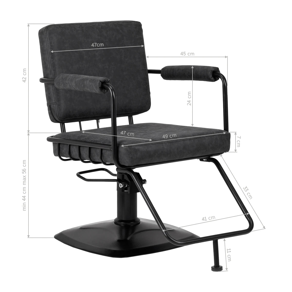 Hairdressing chair Gabbiano Katania Loft Old Leather black